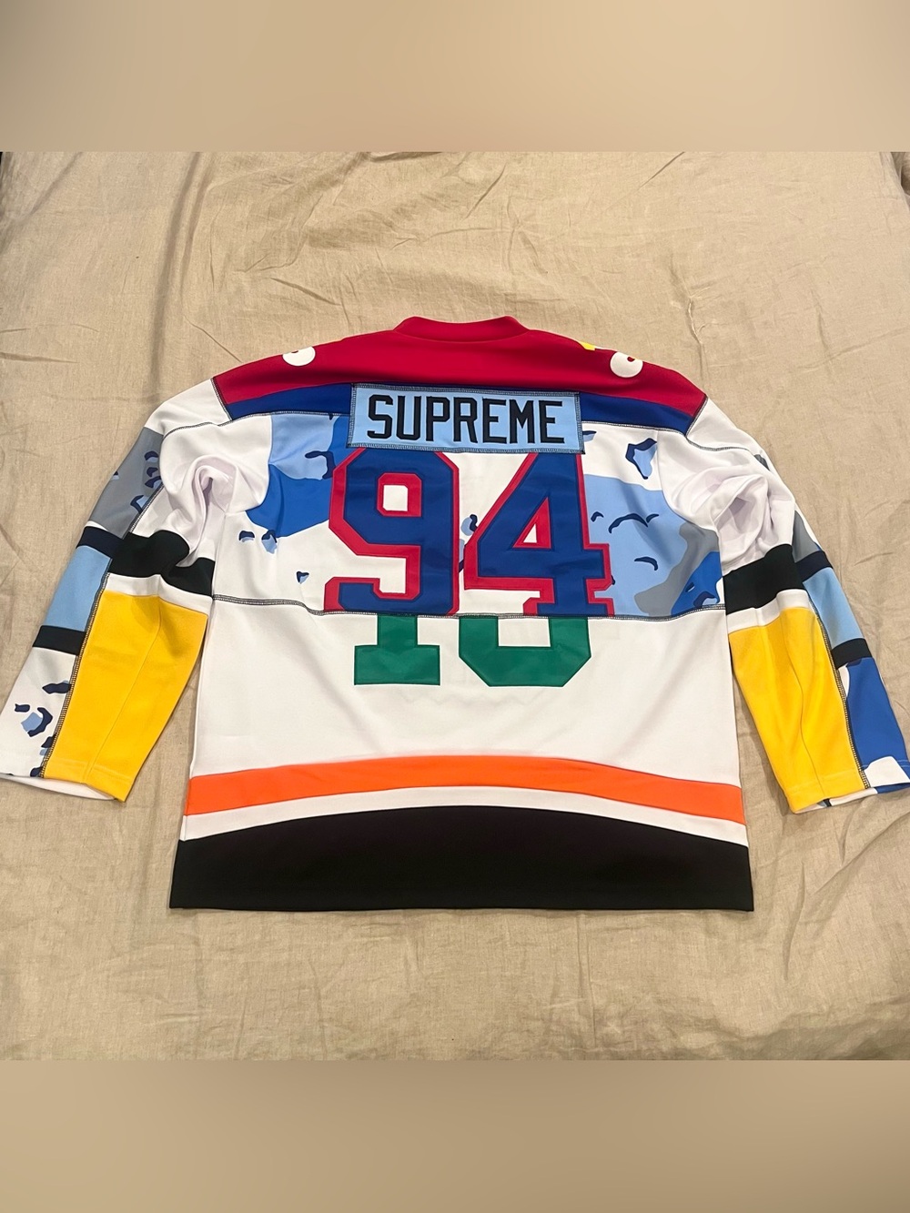 Supreme Paneled Hockey Jersey, White, Medium - Picture 2 of 8